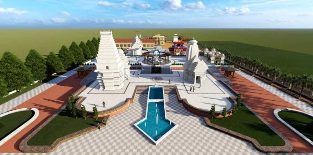 रुपन्देहीकाे  मोक्षधाममा चारधामका कलात्मक मन्दिर बनाइँदै